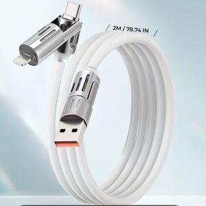🍀 5 for $25 🍀240W 2-in-2 Fast Data Cable Charger In White